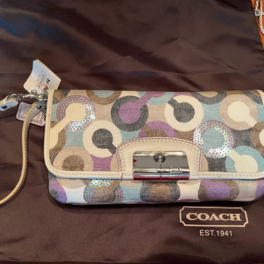 Coach Multicolor Wristlet Clutch